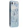 For iPhone 16e Case Rhinestones Decor 3D Butterfly TPU Phone Cover with Glitter Paper