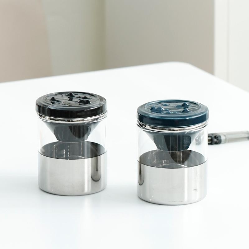 Funnel Covered Smokeless Odorless Windproof Creative Glass Ashtrays for Home Tabletop Office Outside Patio Outdoor Balcony