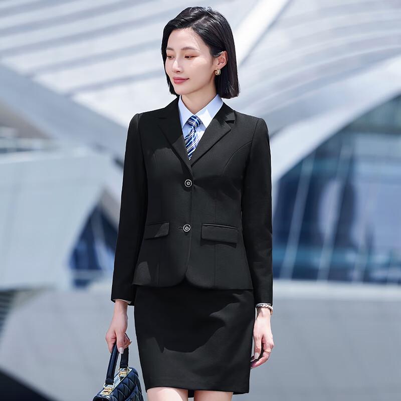 Troman Women's Long Sleeve Business Suit Set
