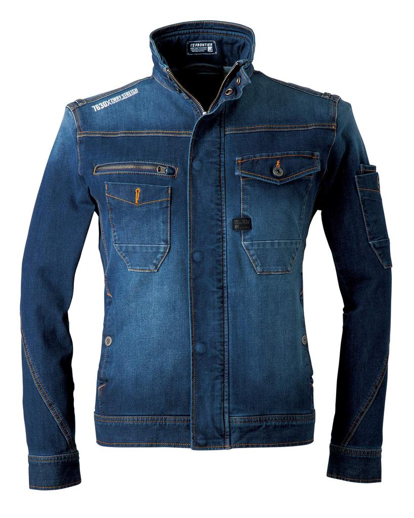 FRONTIER 7630 11 Indigo Blue All Season 2WAY Stretch 3D Work Jacket LL I'Z
