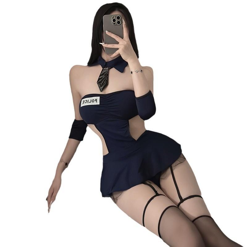 Sexy Lingerie Hot Policewoman Uniform Cosplay Stewardess Sexy Perspective Navy Seduction