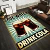 Retro Style Carpet with Save Water Drink Cola Print for Living Room Suitable for Use As an Anti-slip for Living Room Bedroom Sofas