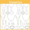 Vintage European Pearl Necklace Set With Geometric Water Drill Pendant For Women Summer