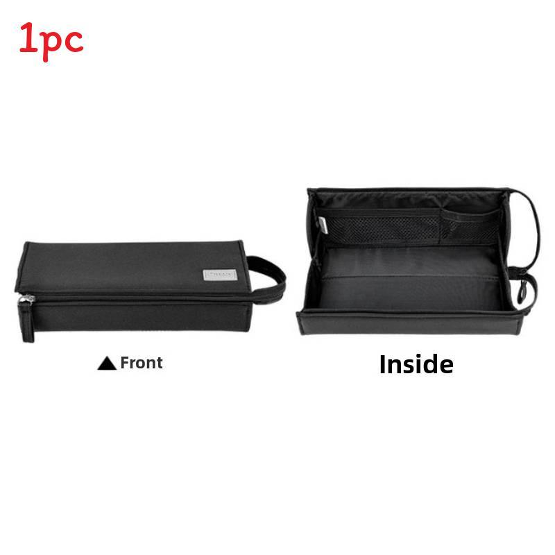 Canvas Large Capacity Pencil Case With Wide Opening For Students And Office Use