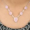 Handmade Rose Chalcedony Gemstone 925 Sterling Silver Women Jewelry Partywear Necklace 16-18" RN-3-19