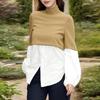ZANZEA Women Turtleneck Patchwork Casual Long Sleeve Blouse