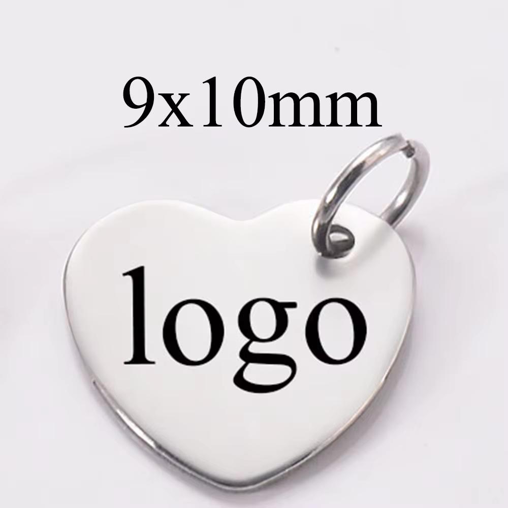 20pcs/lot Stainless Steel Customize Logo Tags Charms for DIY Jewelry Making Personalized Name Logo Disc 3 Colors