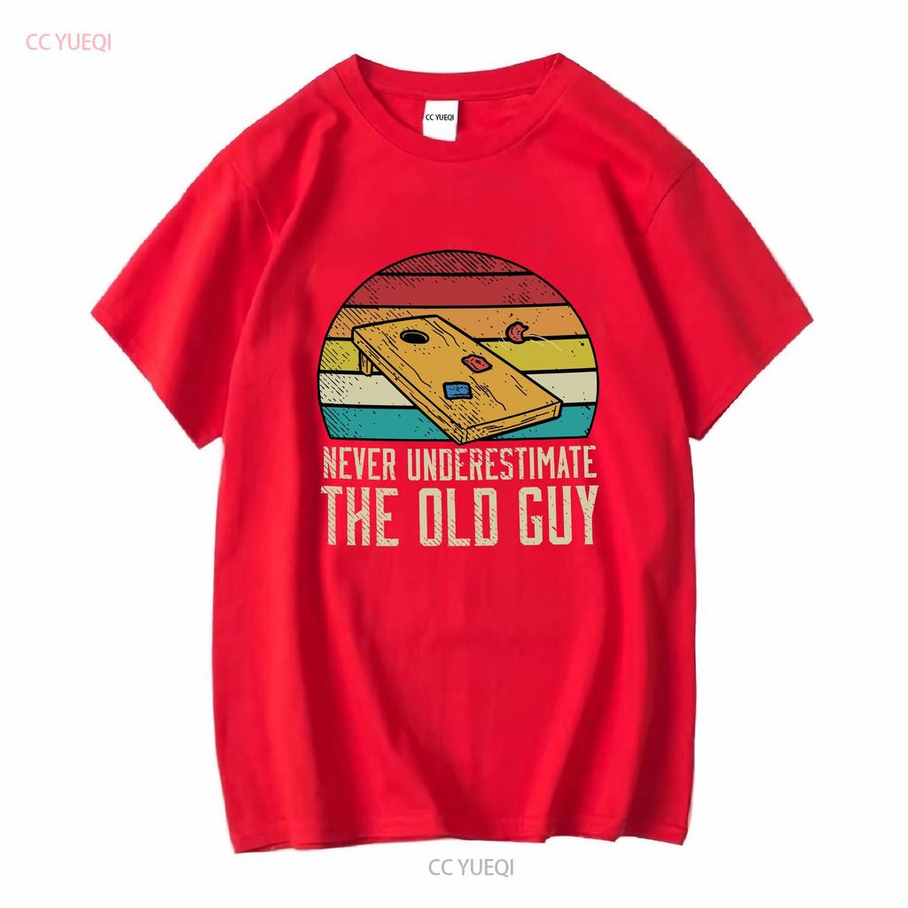 Cornhole T Shirt Corn Hole Team Player Old Guy long or short sleeves vintage Washed Comfortable Soft Unisex Casual