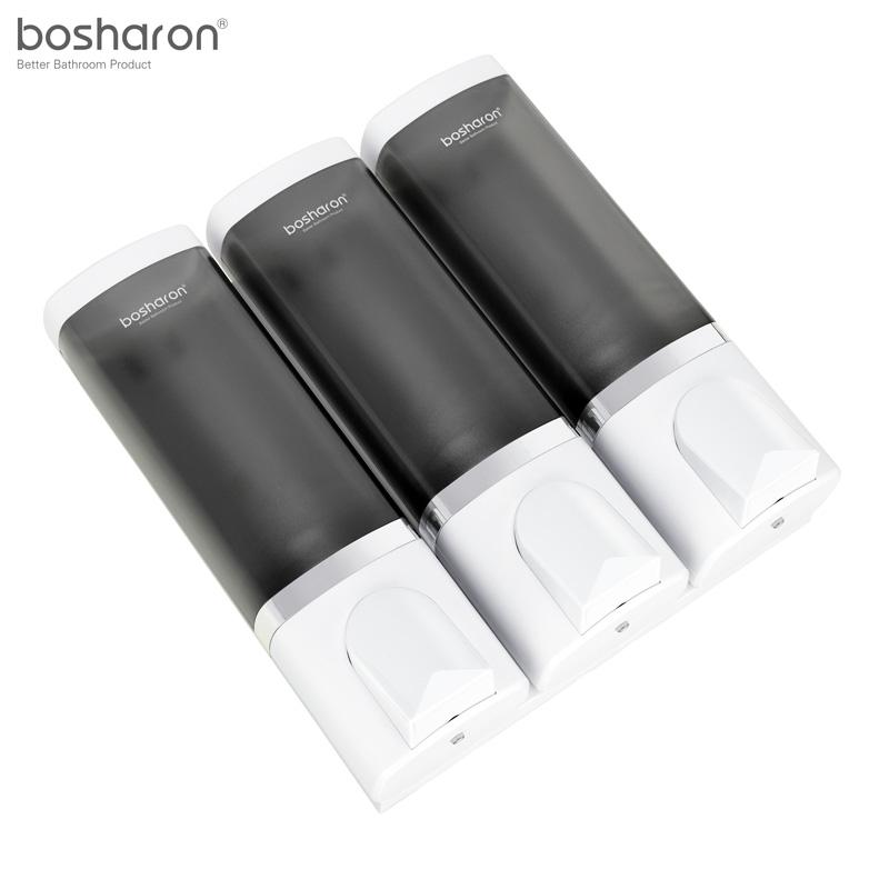 Hotel Triple Shower Soap Dispenser Bottle 500ml Smart Wall Mount 500ml*3 Shower Shampoo Dispenser Plastic Gel Soap Dispenser