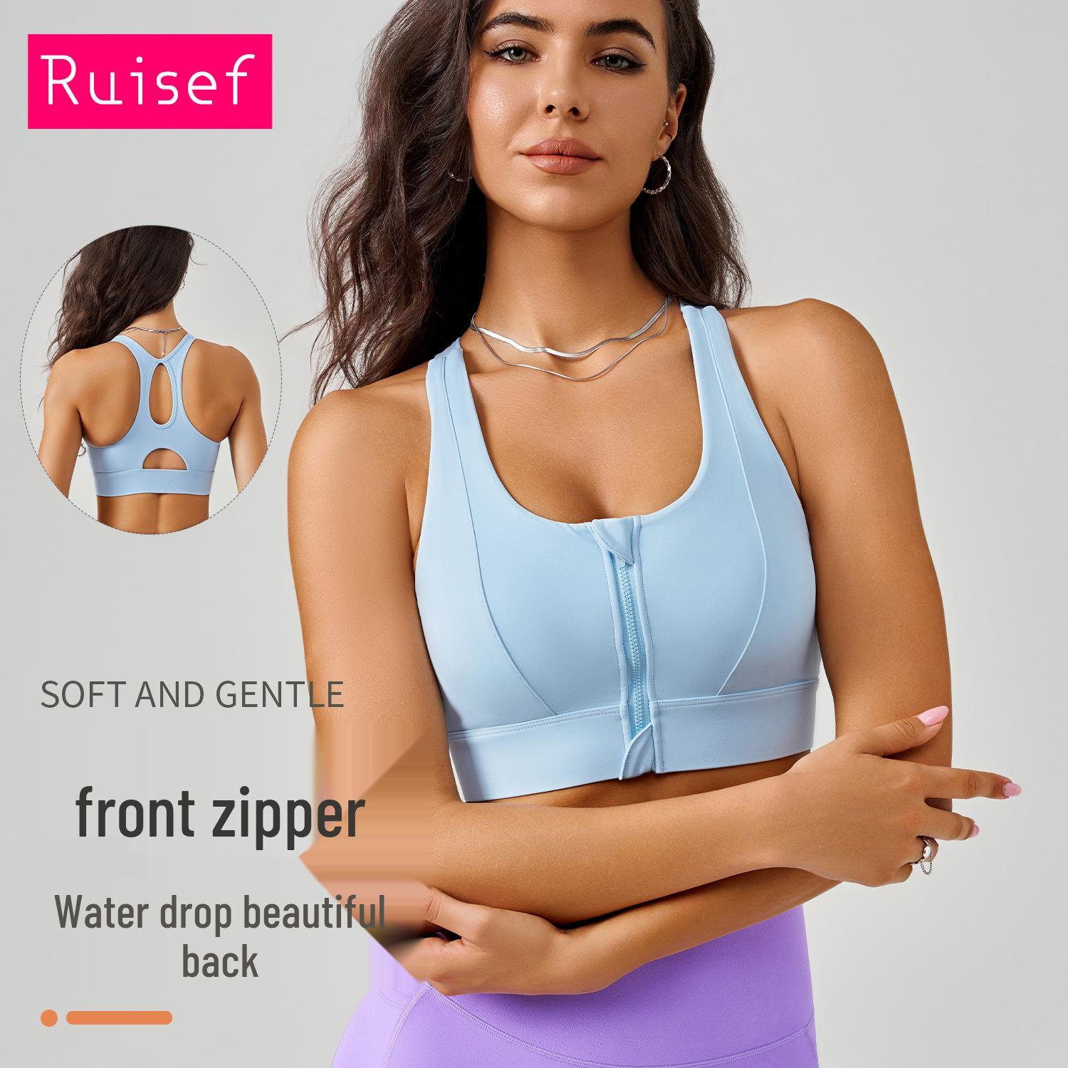 

Spring & Summer High-Impact Zipper Yoga Bra with Beautiful Back Design XL