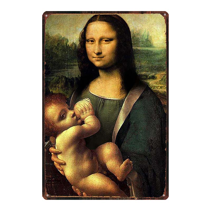YZFQSegno di Latta Metallico Divertente e Allegro Piatto da Viaggio Retrò Per Parete Bar Caffetteria Soggiorno Decorazione Artigianale per la Casa DU-7983B
