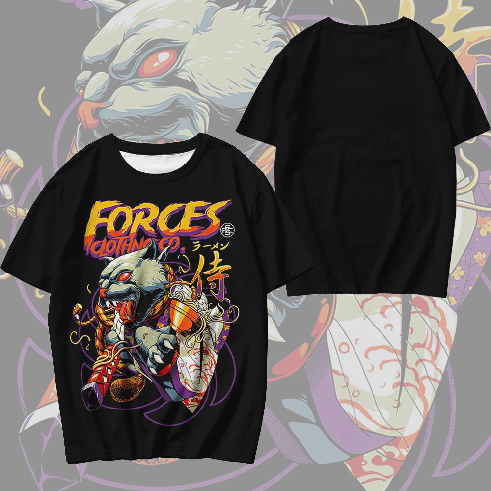 T-Shirts For Men 3d Japanese Ghost Warrior Print Man T-Shirt Hip Hop Tees Oversized T Shirt Men Clothes Vintage Street Tops 2024