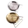 Stainless Steel Shallow Dish with Storage Rack - Elegant Round Fruit and Snack Dish for Home