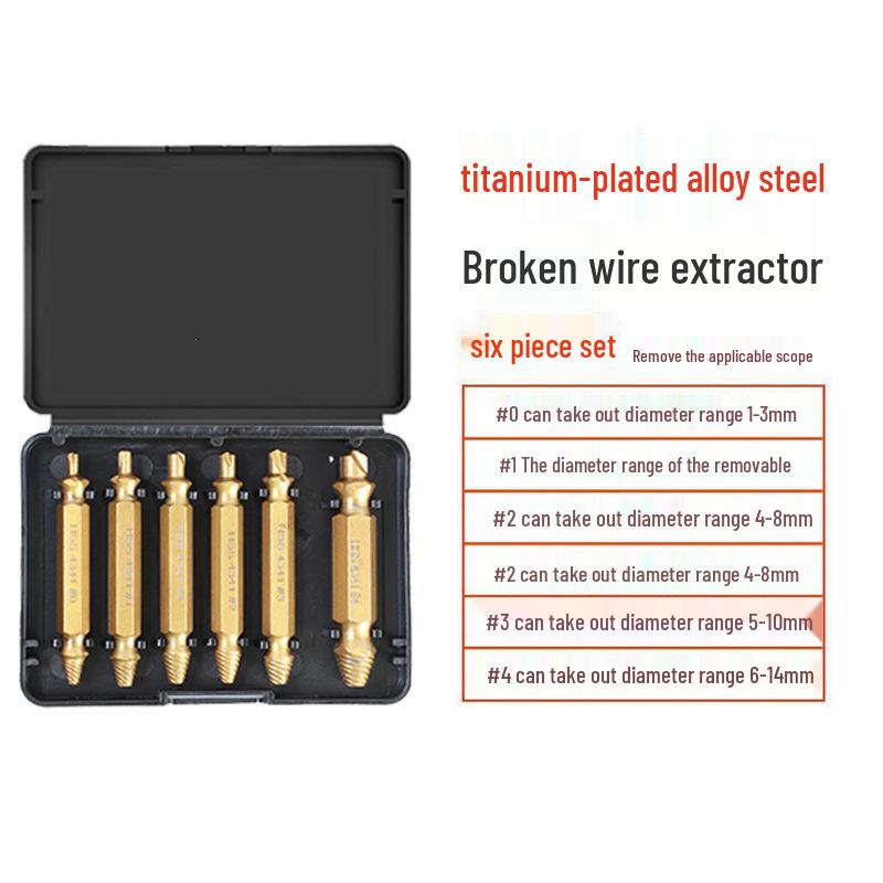 10-Piece Damaged Screw Extractor Set - Coarse & Fine Threads
