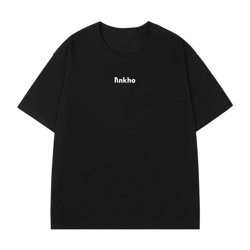 

2025 New Japanese Crew Neck T-shirt Casual Baidu With Short-sleeved Letter LOGO Men And Women With Loose And Comfortable 4XL