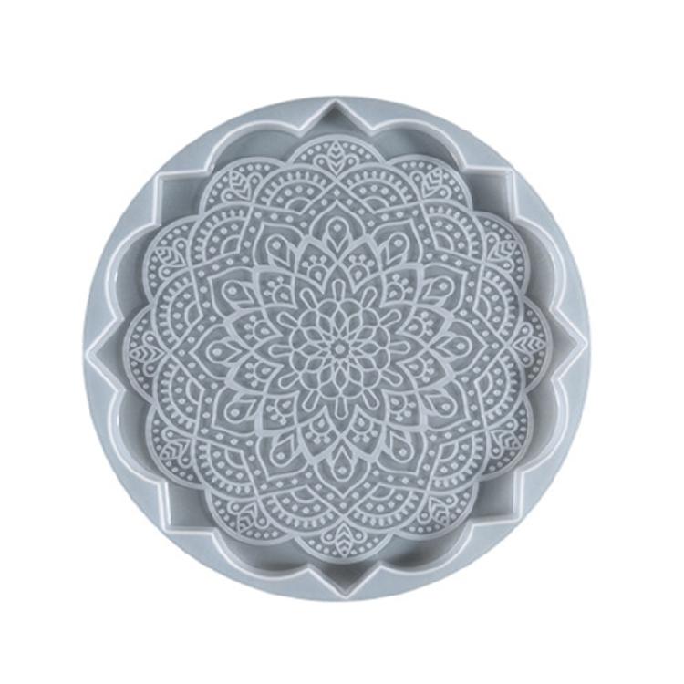 Silicone Coaster Mold Mandala Placemat Tray Mold Epoxy Resin Mold for Diy Craft 1