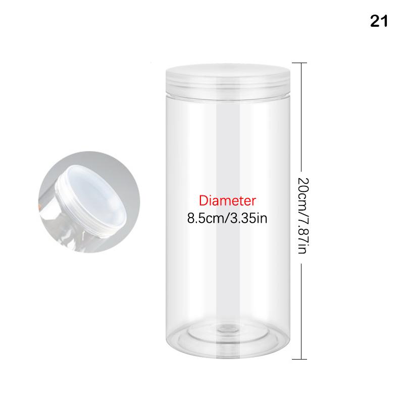 Plastic Packing Bottle Pet Clear Empty Seal Bottle Circular Bucket Storage Biscuit Jar Food Grade Sealed Cans Tank Container