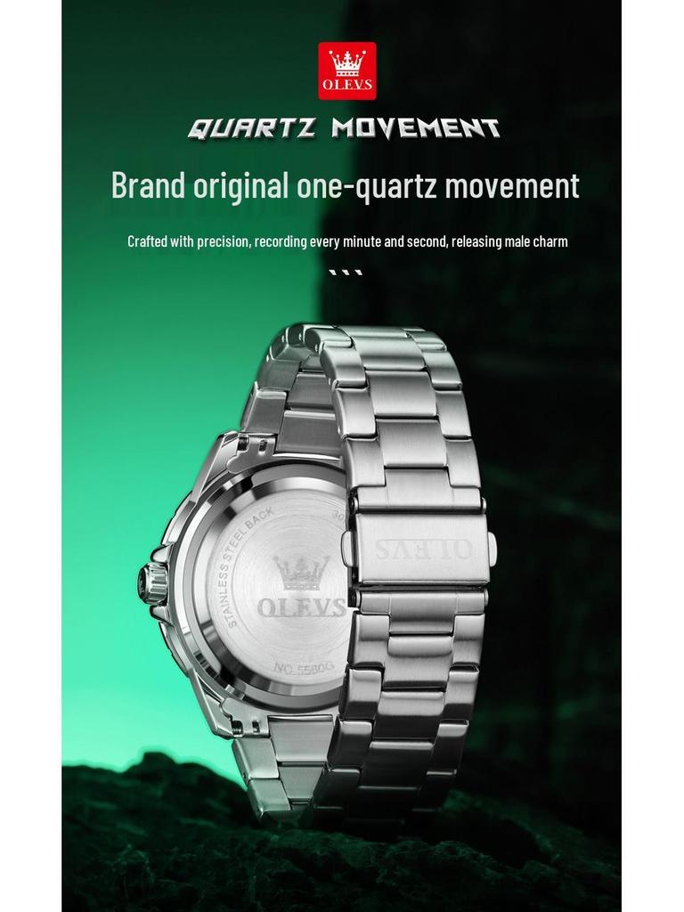 Oulisi Men's Green Submariner Quartz Waterproof Watch