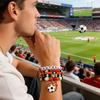 Fußballfan Perlenarmband Set mit Fußballschuh Buchstaben Anhängern Mehrschichtiges Stapelarmband für die Weltmeisterschaft 2026-Thema Unterstützer Sport Schmuck