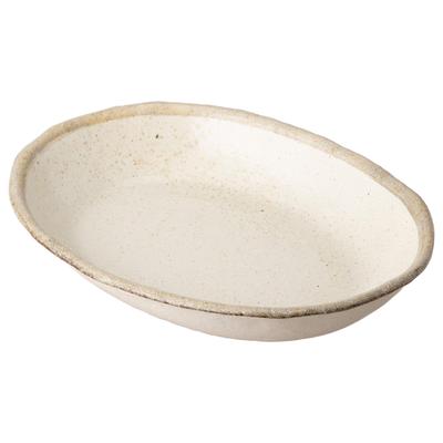 Mino Ware Bílá oválná mísa Karatsu (Velký) K72059