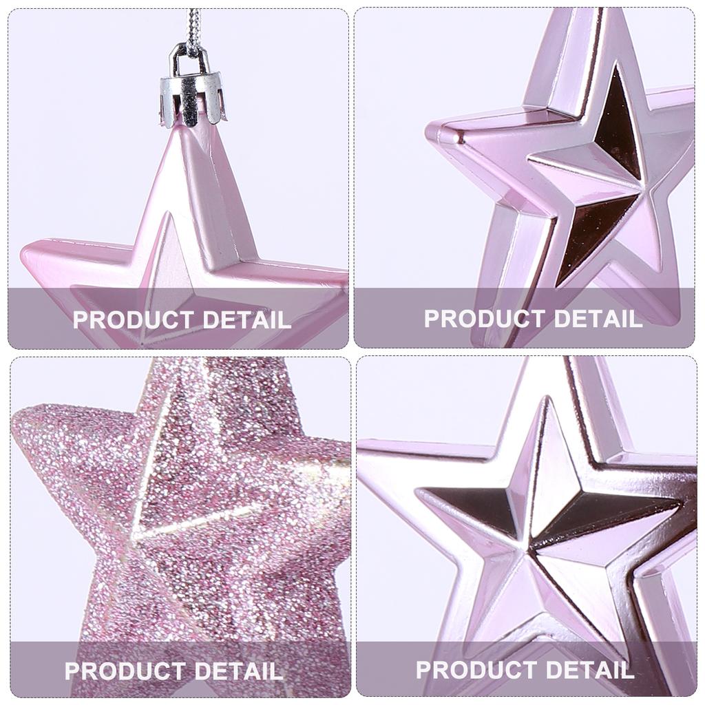 18 Stück Weihnachtsbaumschmuck 7cm Dreidimensionaler Fünfzackiger Stern Weihnachtsbaum Hängeornamente Rot