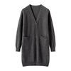Autumn Winter Cashmere Knit Cardigan - Versatile, Soft & Comfortable, Solid Color, Mid-Length