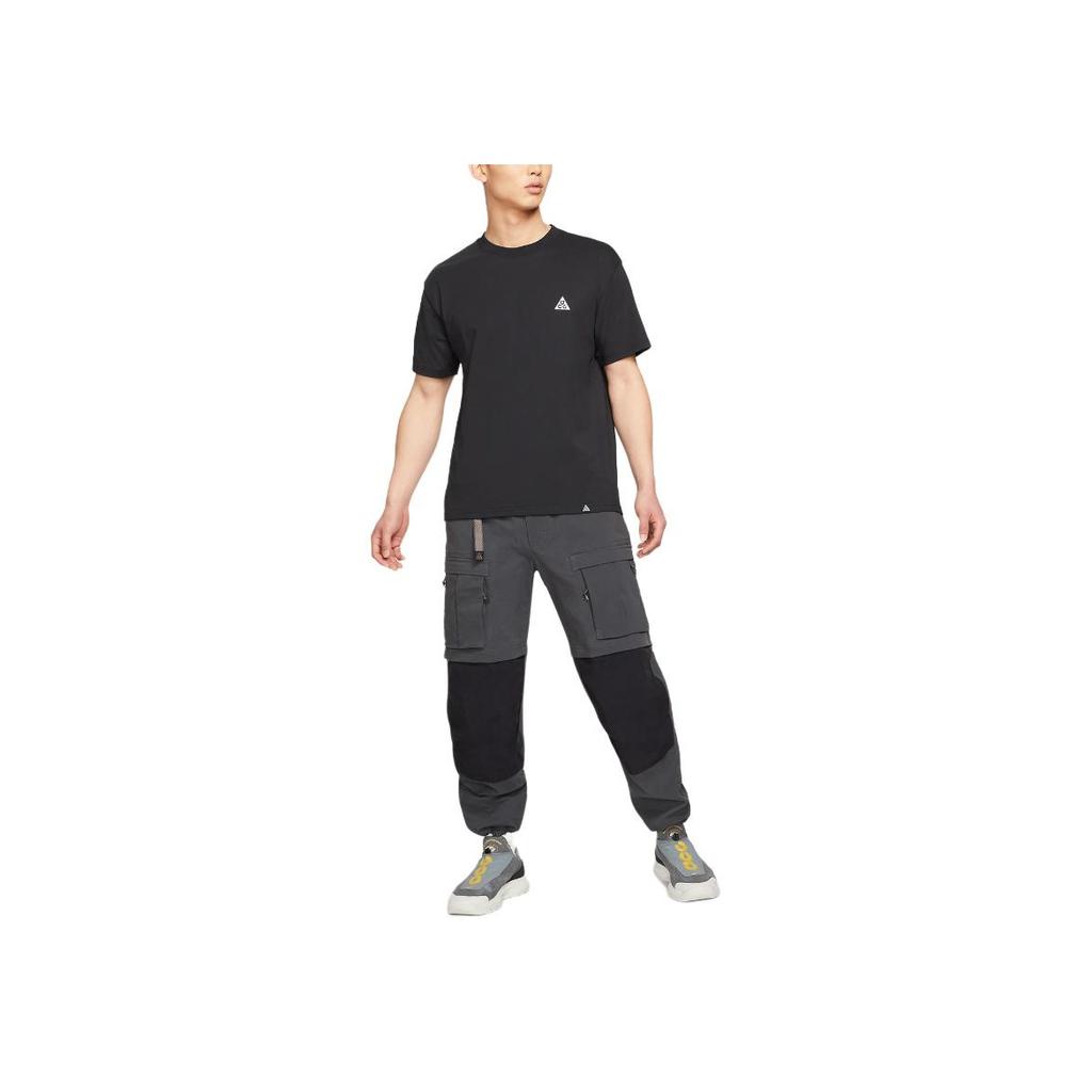Nike Logo Print Crew Neck Straight Fit Short Sleeve T-Shirt Men Tops Black DC5356-010