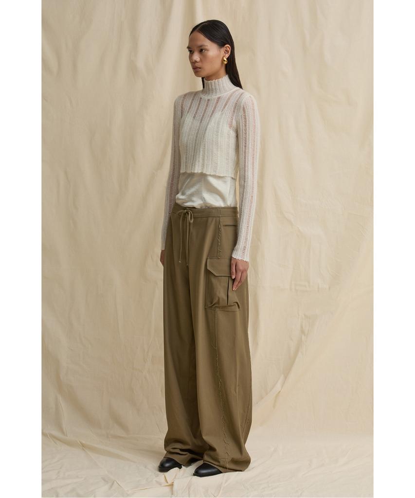 RECODE Layered Sheer Knit Top R0Wax25231Ivx
