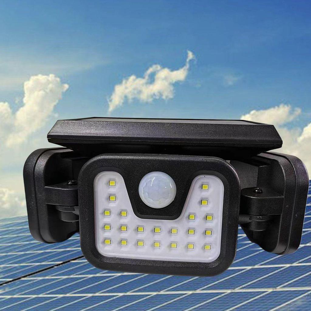 Super Bright Solar-Powered Three-Head Motion Sensor Outdoor Wall Lights