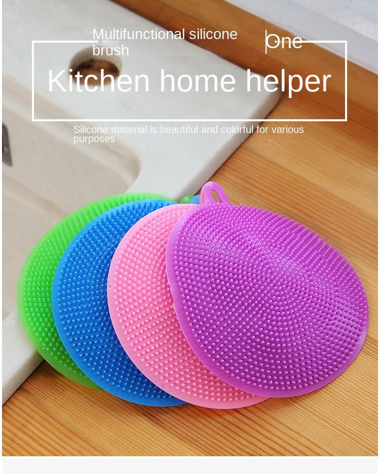 1KS Silikonový kartáč na mytí nádobí Hrnec Pánev Houbička Drátěnka Silikonová drátěnka Kartáče na mytí ovoce Hrnků Pánví Kuchyňský čisticí nástroj