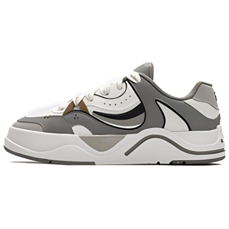 Fila Fusion 50-50 Fashionable Versatile Durable Breathable Low-Top Skate Shoes Men Sneaker White Gray T12M412201FSE
