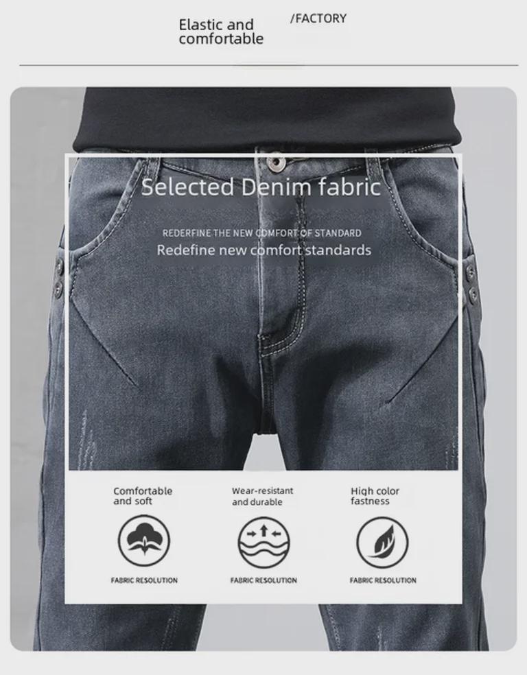 Popular Men's Stretch Jeans: Slim Fit, All-Season Casual and Sporty Style