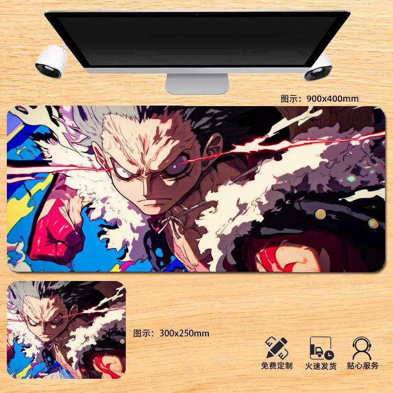 Japanese Anime ONE PIECE Leather Mouse Pad Oversized Boys Animation E-sports Game Keyboard Pad Monkey D. Luffy Computer Desk Pad Non-slip Mouse Pad