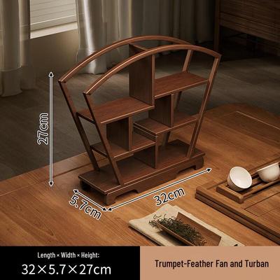 Solid Wood Desktop Tea Table Display Shelf