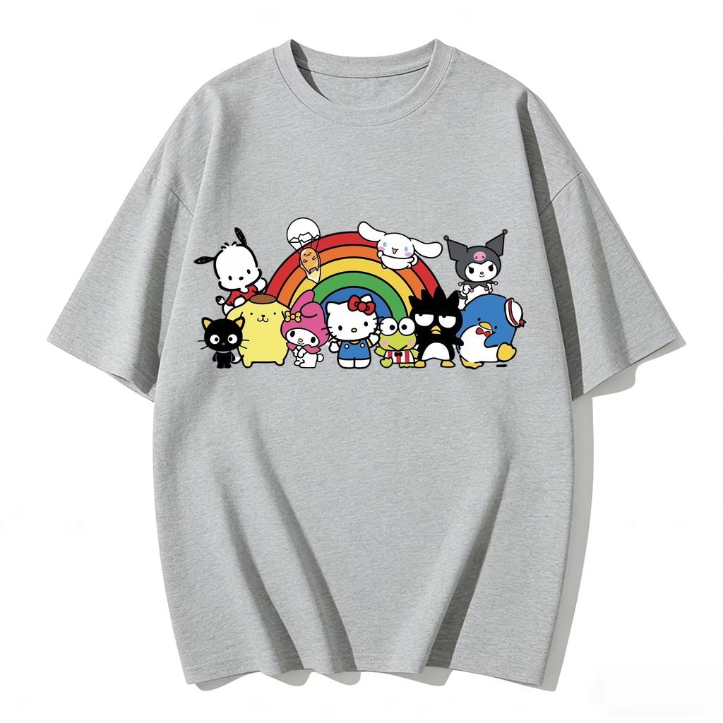 2026 new Summer Cute Sanrio TShirts Soft Cotton Short Sleeve Tees for Parents  Kids Breathable Casual Daily Outfit Tops