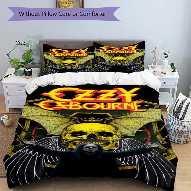 Ozzy Osbourne Dark Wings Print 3Pcs Bedding Setduvet Cover With 2 Bedropillowcase Home Birthday Gift