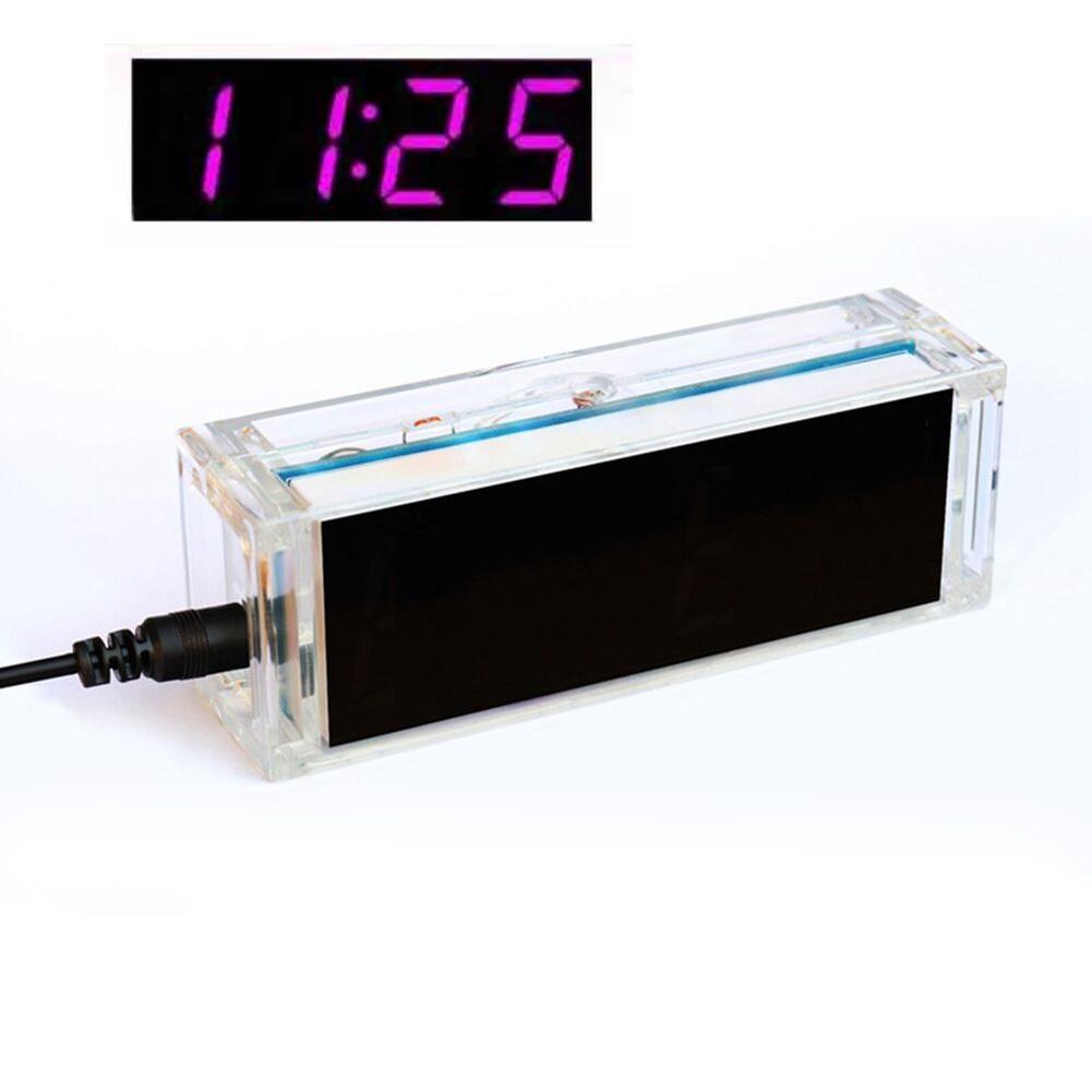 Colorful Digital Clock DIY Electronic Kit Loose Parts Soldering Experiment With Conveniently Powered Via USB 11.5x3.2x4cm