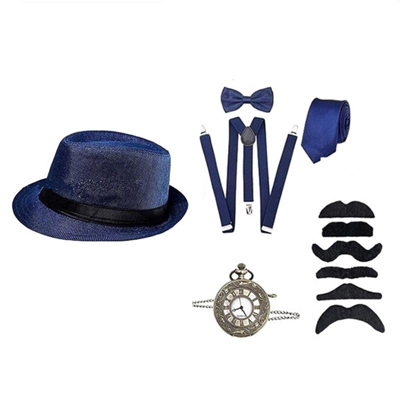 Gatsby 1920s Pánský cylindr, kapesní hodinky a set motýlka