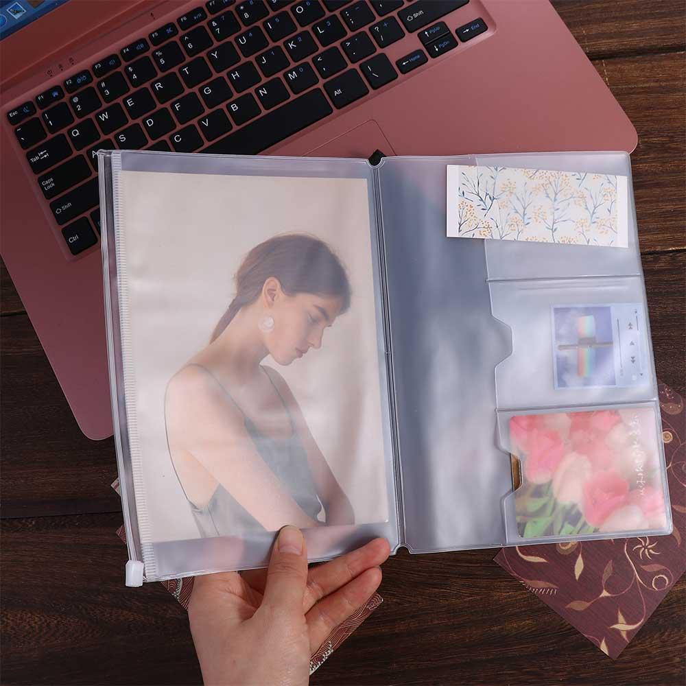 Standard Notebook Storage Bag Journal Planner Card Holder PVC Zipper Bag Notebook Zipper Bag