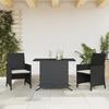 VidaXL Bistro Set with Cushions 3 Pcs, Chairs and Patio Table, Outdoor Backyard Terrace Furniture, Black 365116