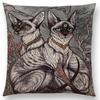 Dark Magic Creatures Mysterious Monster mythical beasts Sofa Pillow Case Cat Deer Bird Fox Tiger Snake Cushion Cover