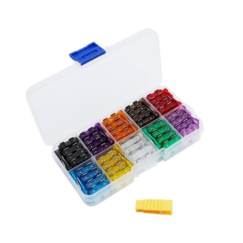 Car Fuse Assortment Set Profile Middle Size Blade Type Fuse Auto Car Truck 2-35A Fuse with Box Clip