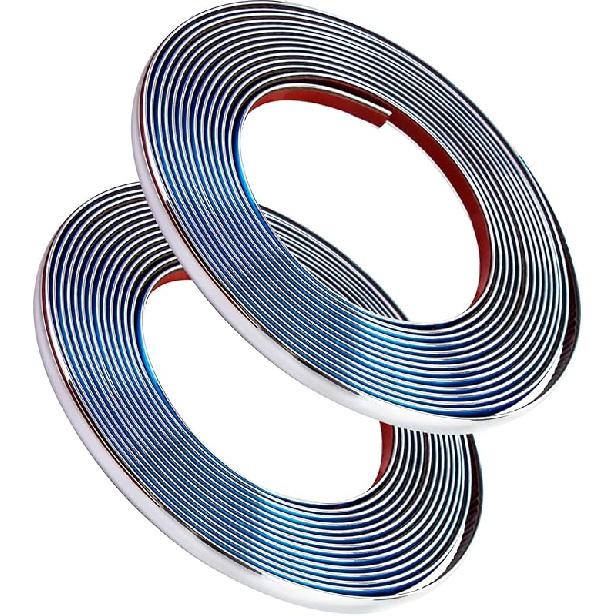 QWORK Automotive Chrome Trim Molding, 1/2 Inch Wide 26FT DIY Moulding Trim Strip Line Decoration For Car/Truck Door Window Side Scratchproof