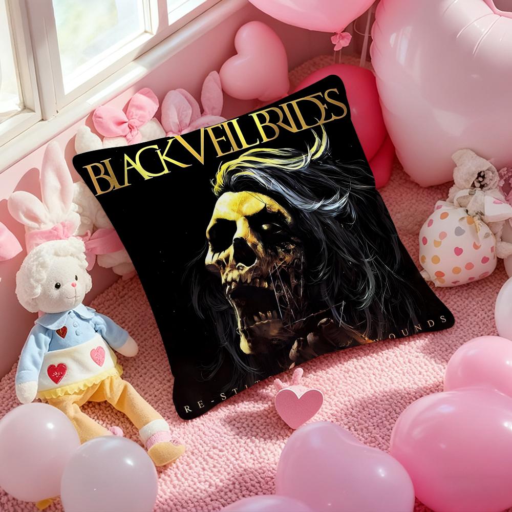 Black V-Veil B-Brides Band Cushion Cover Pattern Printed Pillowcase for Living Room Sofa Cushion Cover & Bedroom Decor