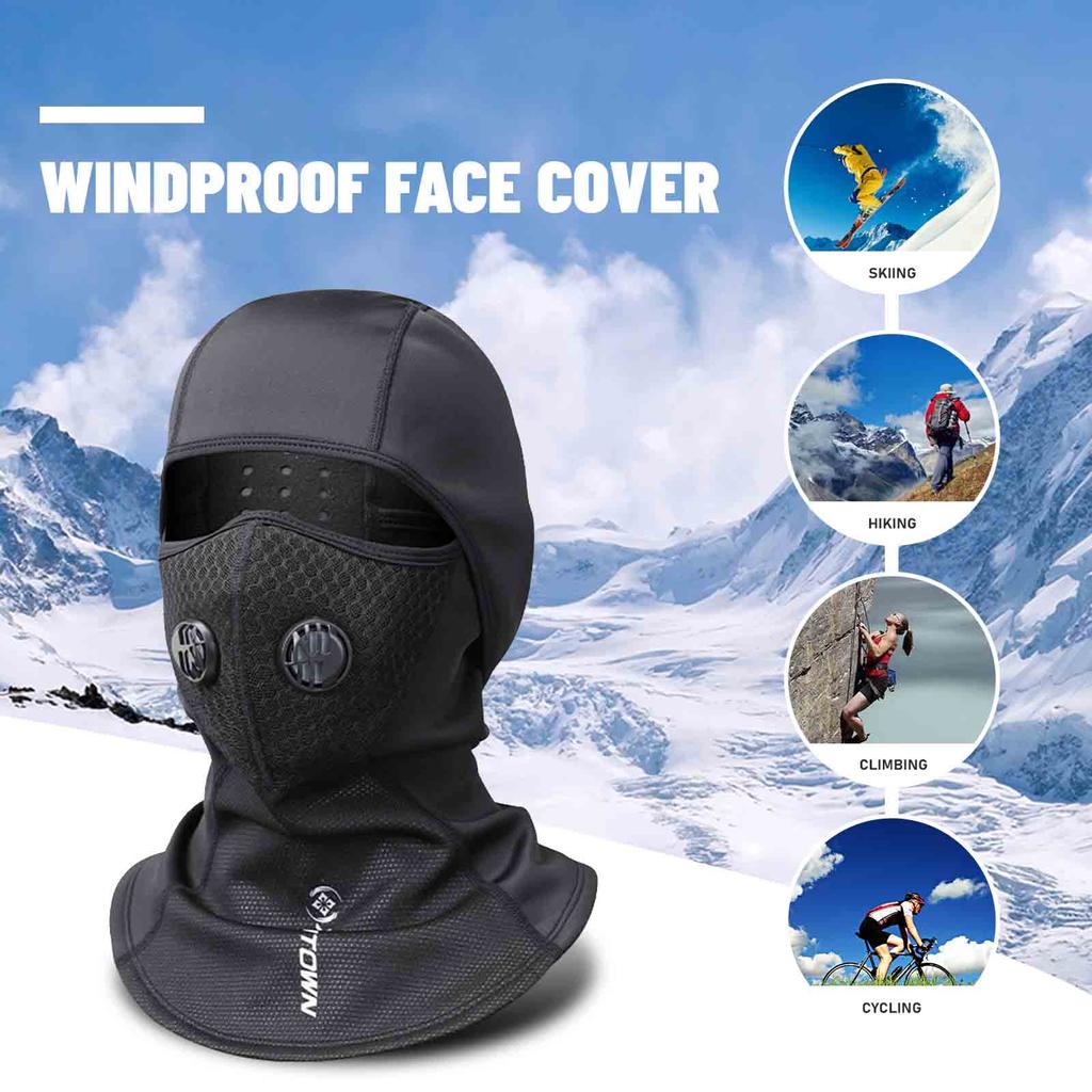 Balaclava Cycling Cap Thermal Face Cover with Breathing Valve In Winter for Skiing Snowboarding