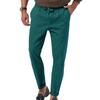 Erkek Daralan Paça Pantolon Günlük Keten Pantolon Elastik Bel Slim Fit Plaj Yoga İş Hafif Pamuklu Cepli Pantolon