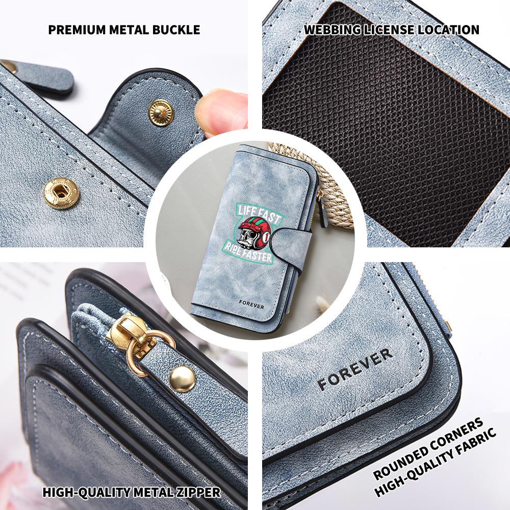Skull Pattern Long Wallet Vintage Style Multi Slot Portable Purse for Daily Use