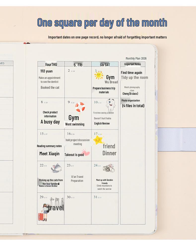 2026 Floral Agenda: Daily Planner & Weekly Calendar Notebook for Time Management Efficiency