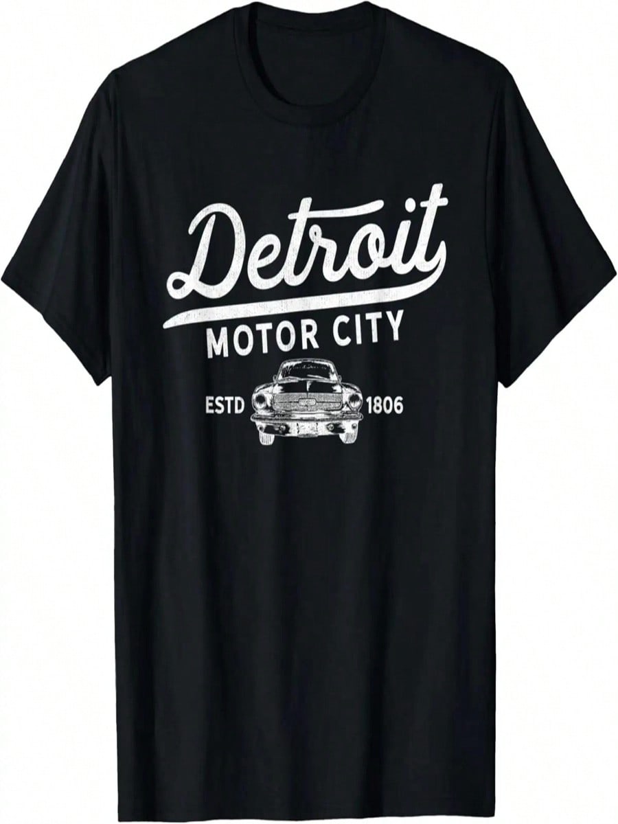 Футболка с надписью Motor City Muscle Car Detroit Новинка Футболка S