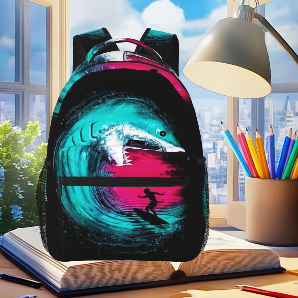 Zaino Creativo con Stampa di Squalo Zaino per Studenti Ragazzi Ragazze Zaino per Libri Zaino Scolastico per Bambini Borse a Spalla per Computer per Uomini Donne